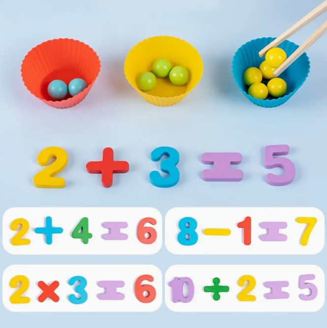 Juego Didáctico de Matemáticas Montessori | Números, Cuentas y Motricidad Fina para Niños Pequeños