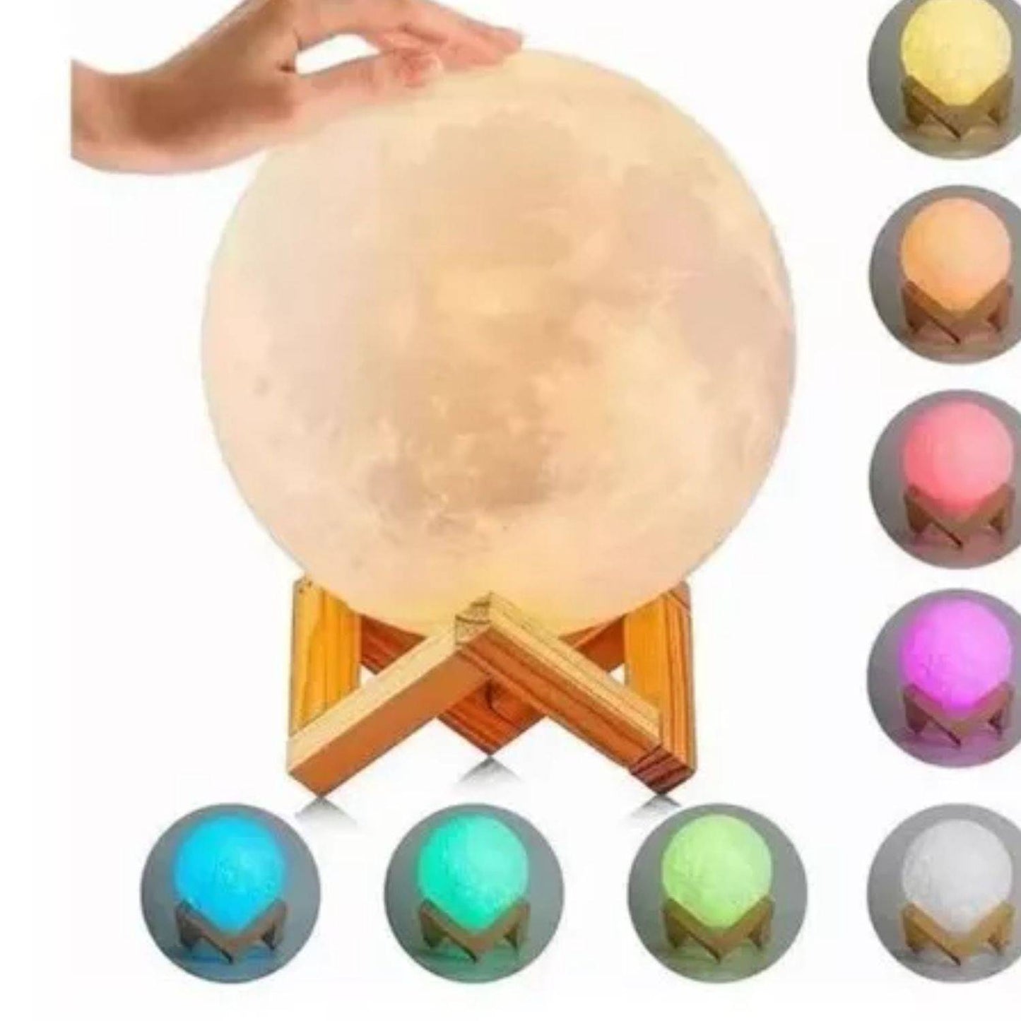 🌕✨ Lámpara Luna 3D con 16 Colores + Control Táctil y Remoto ✨🌈