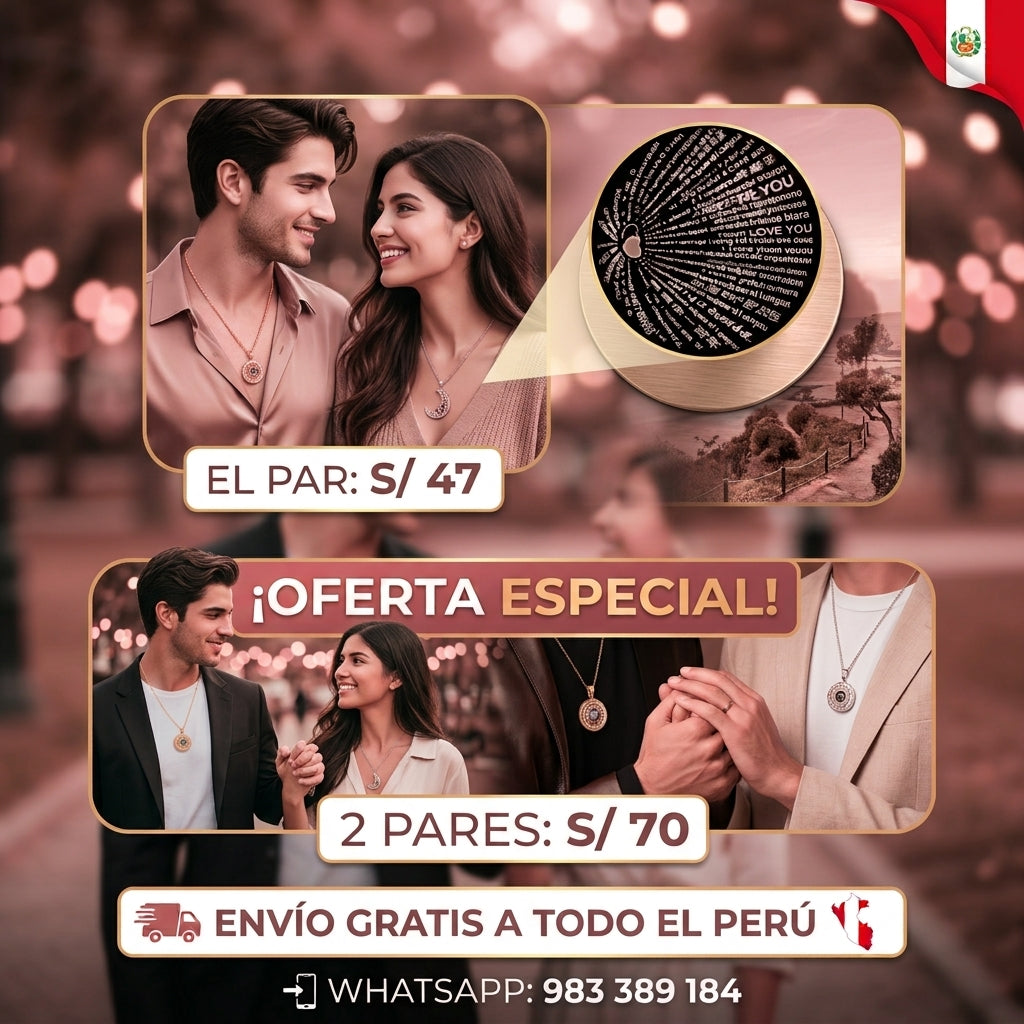 COLLAR SOL Y LUNA CON 100 IDIOMAS