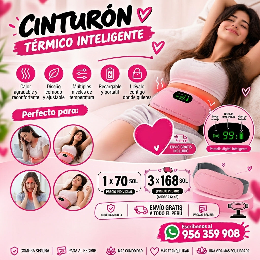 CINTURÓN ELÉCTRICO PARA CÓLICOS MENSTRUALES