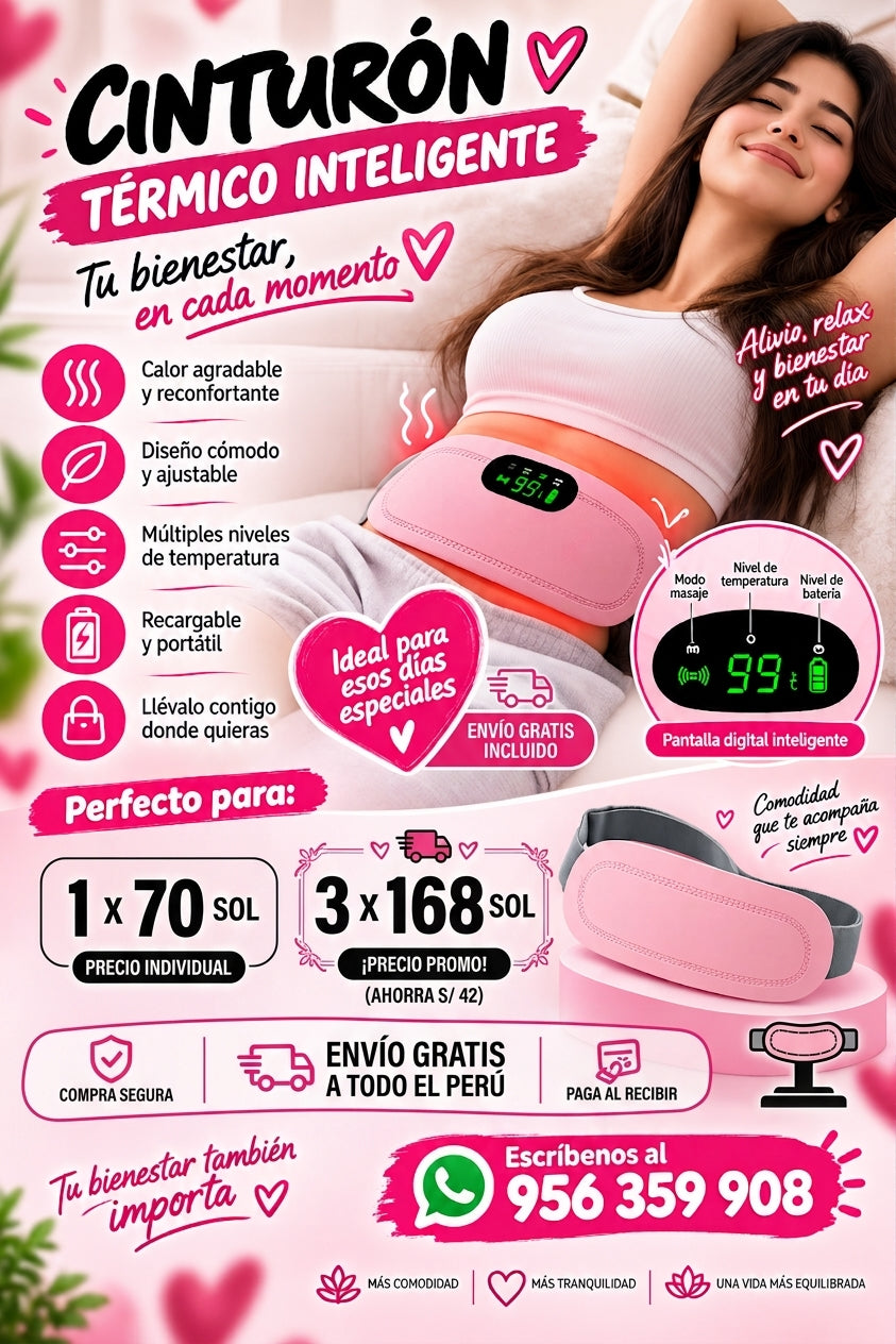 CINTURÓN ELÉCTRICO PARA CÓLICOS MENSTRUALES