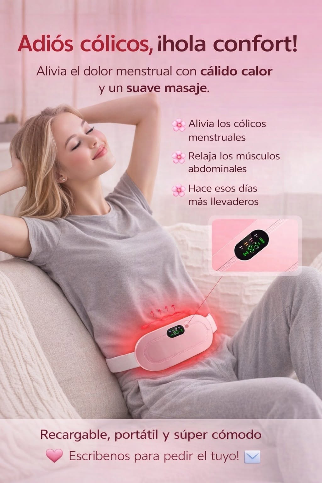 CINTURÓN ELÉCTRICO PARA CÓLICOS MENSTRUALES
